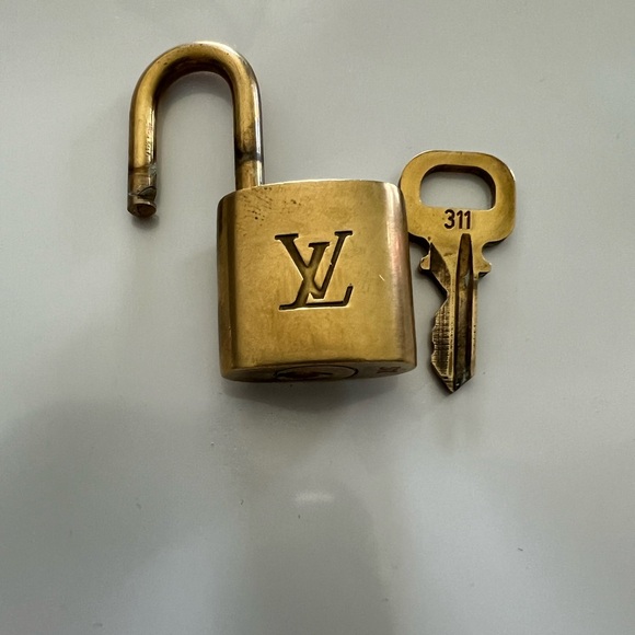 Louis Vuitton brass lock and key set #311 - Picture 3 of 4